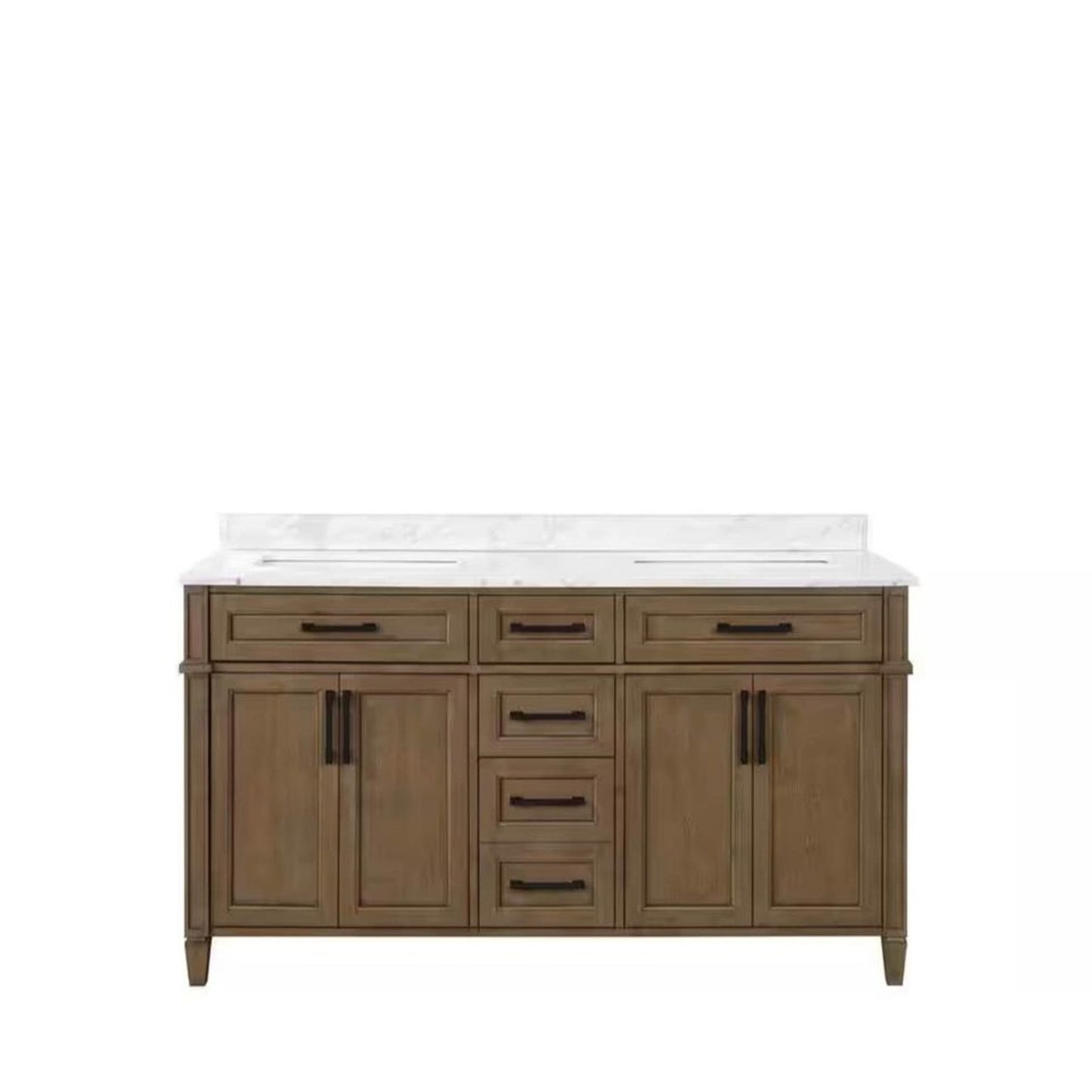 Home Decorators CollectionCaville 60 in. W x 22 in. D x 34 in. H Double Sink Bath Vanity in Almond Latte